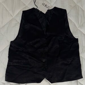 Zara Midnight Black Formal Vest
